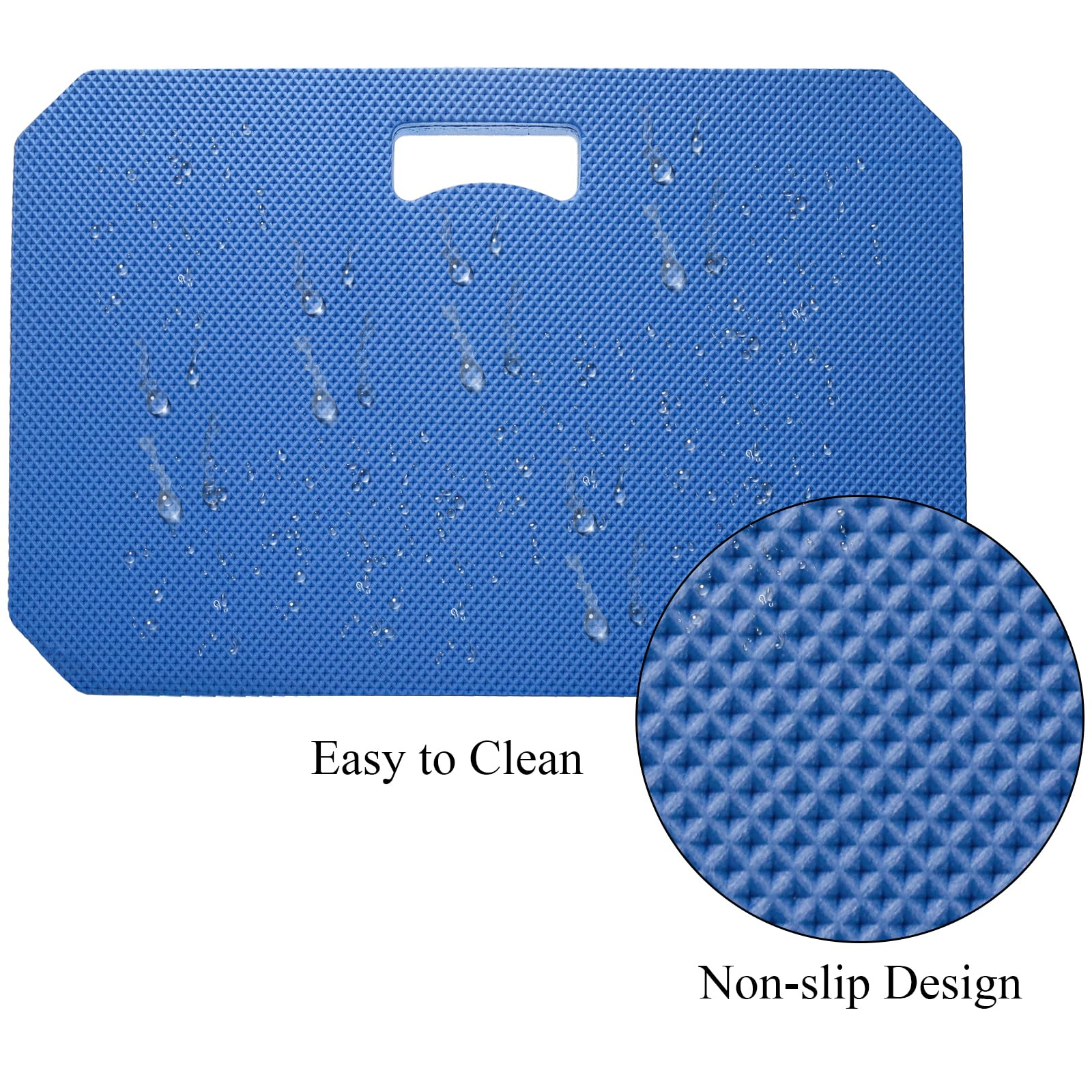 Hacaroa, Set mit 3 Extra-dicken Knieschonern, hochdichter Schaumstoff Garten-Knieschoner, bequeme Knieschoner für Arbeit, Yoga, Sport, Babybaden, leicht, wasserabweisend, blau