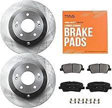 Max Advanced Brakes – ValueMAX Rear Brake & Rotor Kit for Daily Driving – OE Brake Rotors & Ceramic Brake Pads – Fits 2010-2018 Hyundai Santa Fe; 2011-2020 Kia Sorento