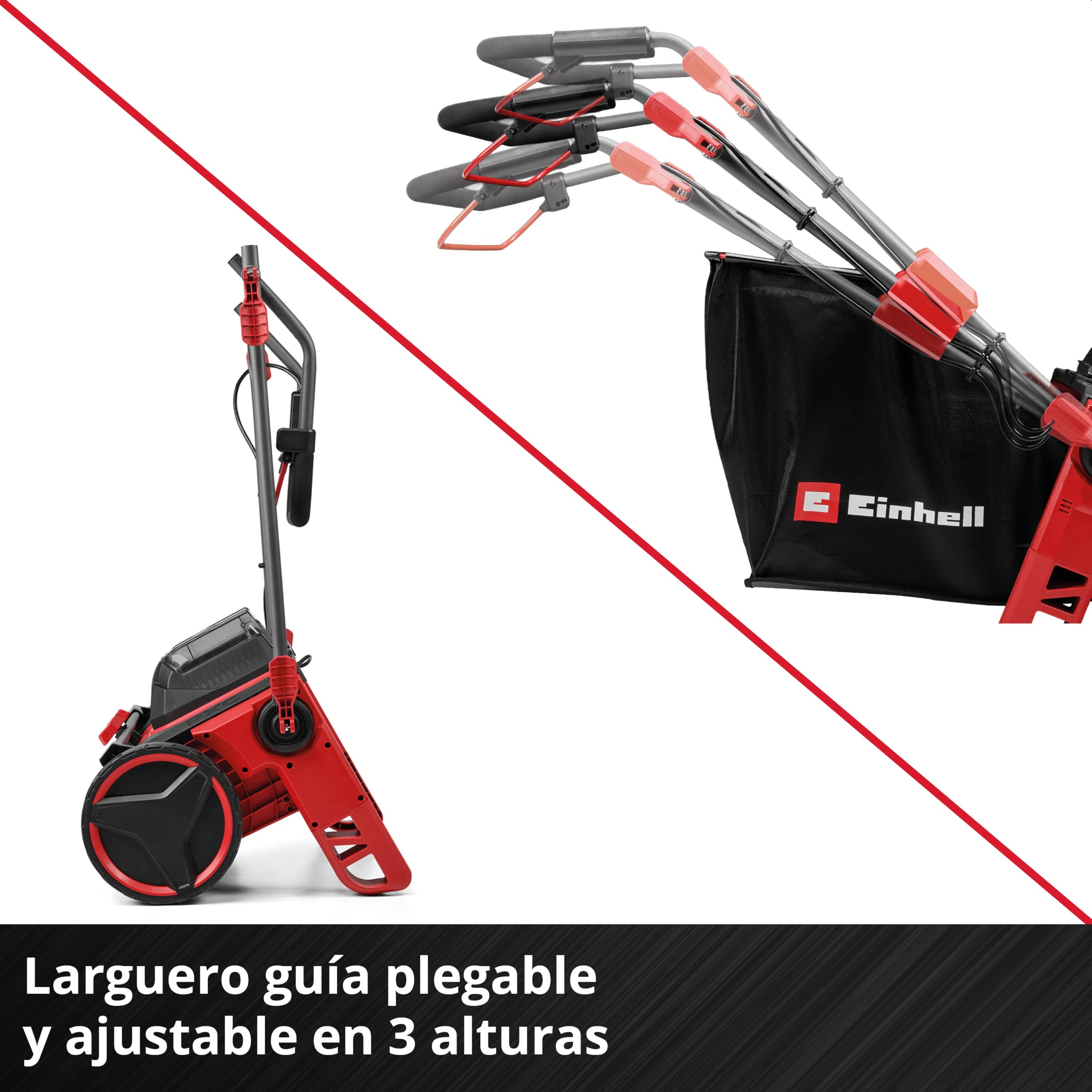 Einhell colector de Hojas y césped con batería GE-GC 18/55 Li E-Solo | PXC | 18 V | ancho de trabajo 55 cm | bolsa 100 l | cepillo rotativo | altura de trabajo ajustable | sin batería