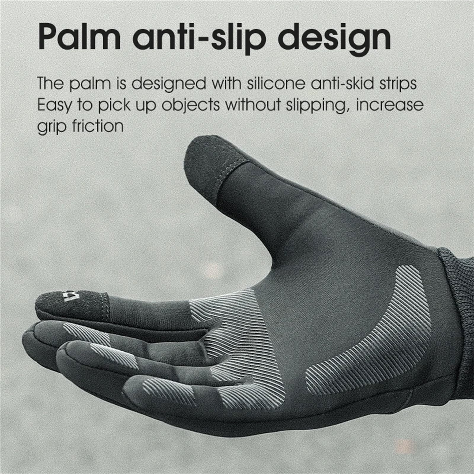 Gants d'escalade Gants Thermiques d'hiver for Hommes, Cyclisme, Coupe-Vent, Doigt Complet, vélo de Route, équipement de Sport Chaud pour Escalade(XL)