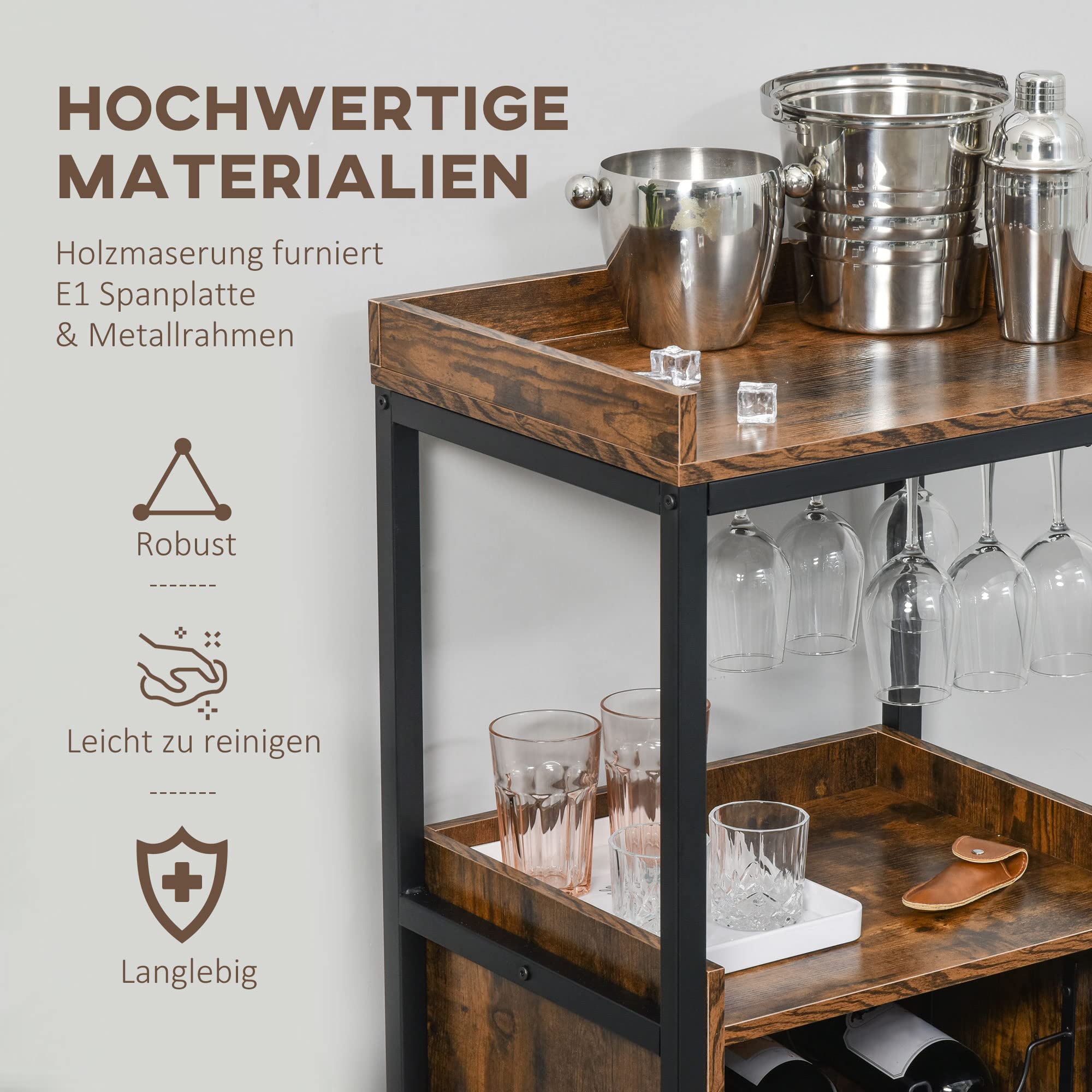 HOMCOM wijnrek wijnstandaard flessenrek 60 flessen wandmontage metaal zwart
