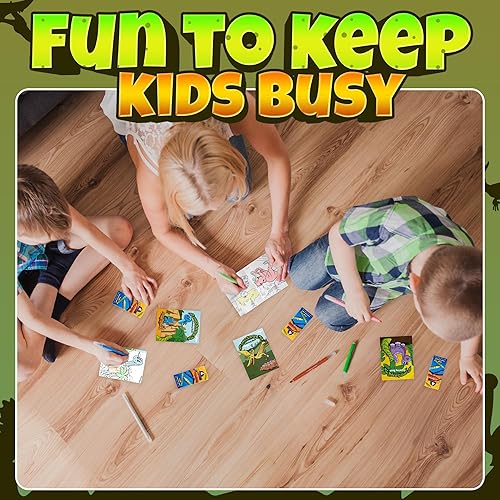 Miniatura 5 de Mini libros para colorear de dinosaurios para niños, 24 piezas de bonitos libros para colorear con 8 paquetes de crayones de dinosaurios, recuerdos