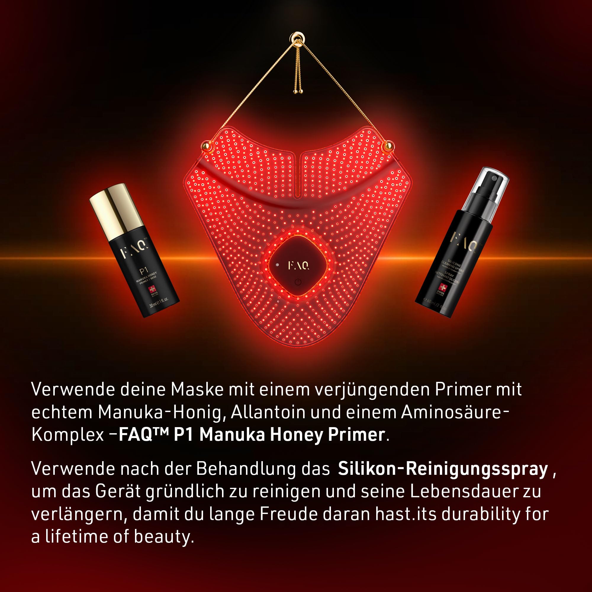 FAQ 211 Tragbare 8-Licht-LED-Maske für Hals & Dekolleté