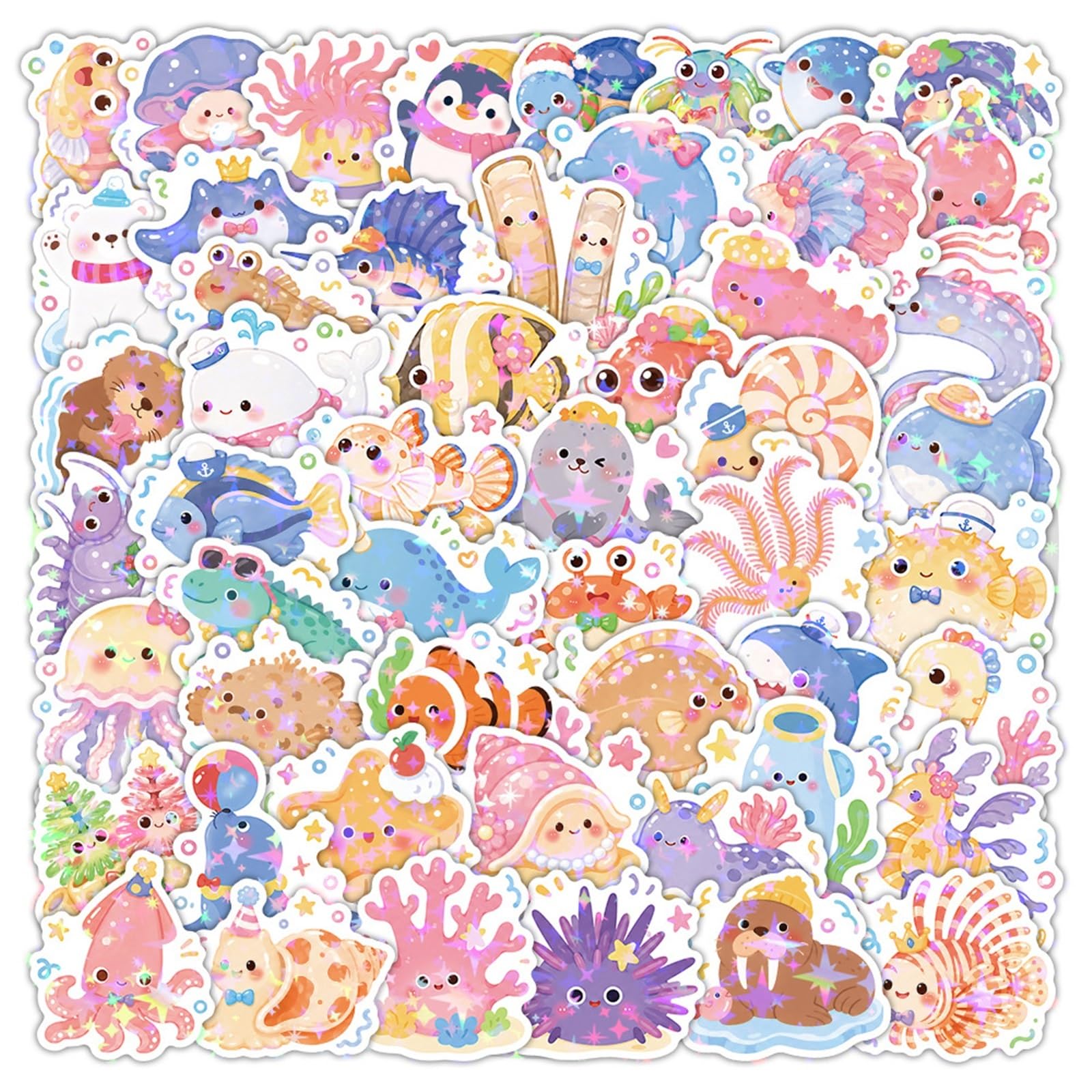 FGLFPXI 50-Pack Stickers Guitar Luggage Helmet Notebook Stationery Waterproof Decals