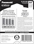 Panasonic BK-3MCCA8BA eneloop AA 2100 Batteries rechargeables préchargées Ni-MH, paquet de 8