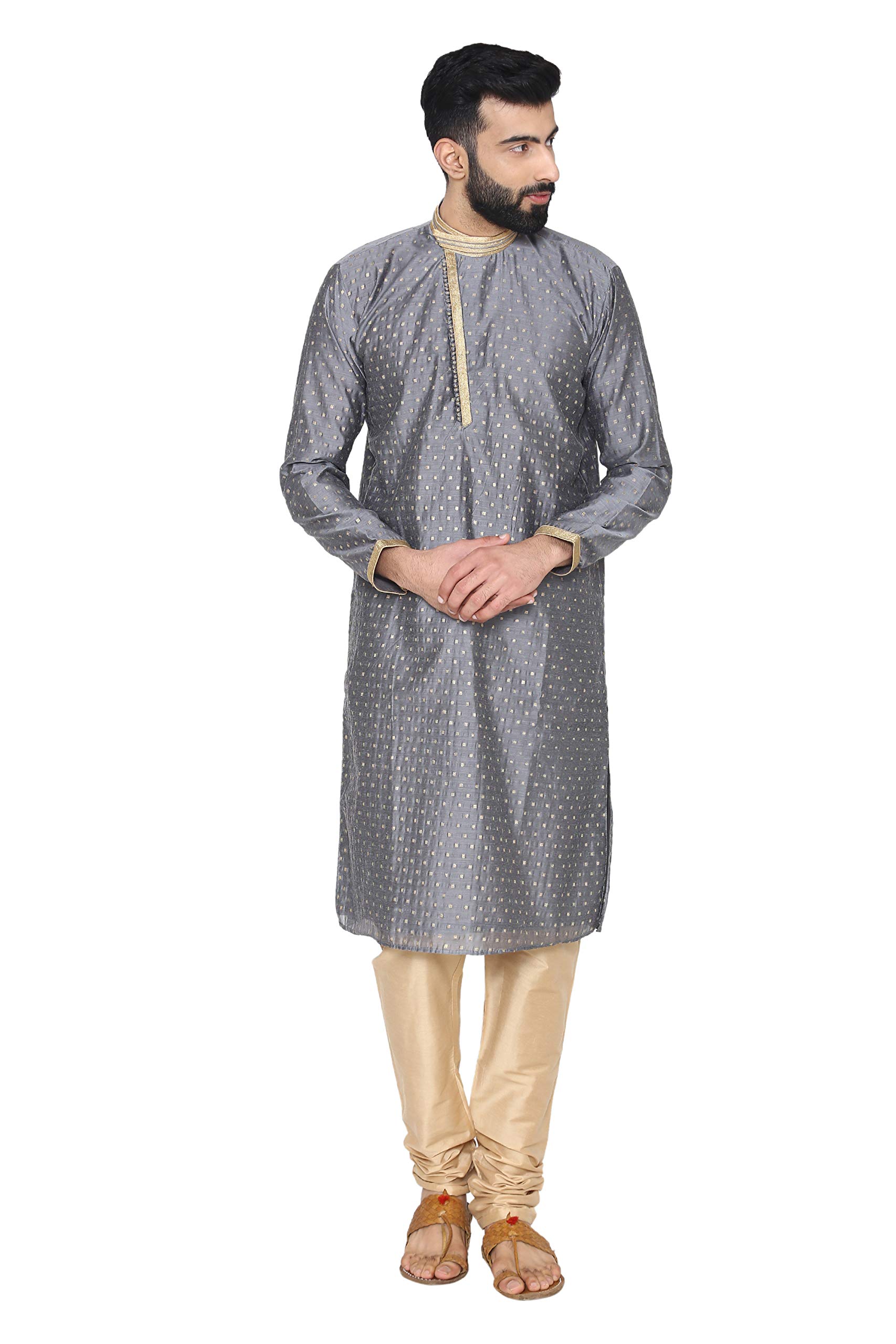 manyavar Men's Art Silk Kurta Pyjama-picture-13