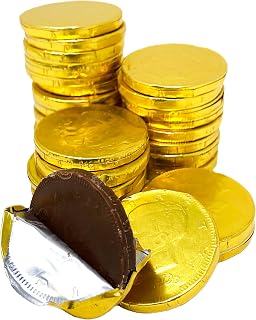 Chocolate Gold Coins – Half Dollar Size – 8 oz. Bag (Approx. 32 Coins) – Individually Gold Foil Wrapped. St. Patrick's Day