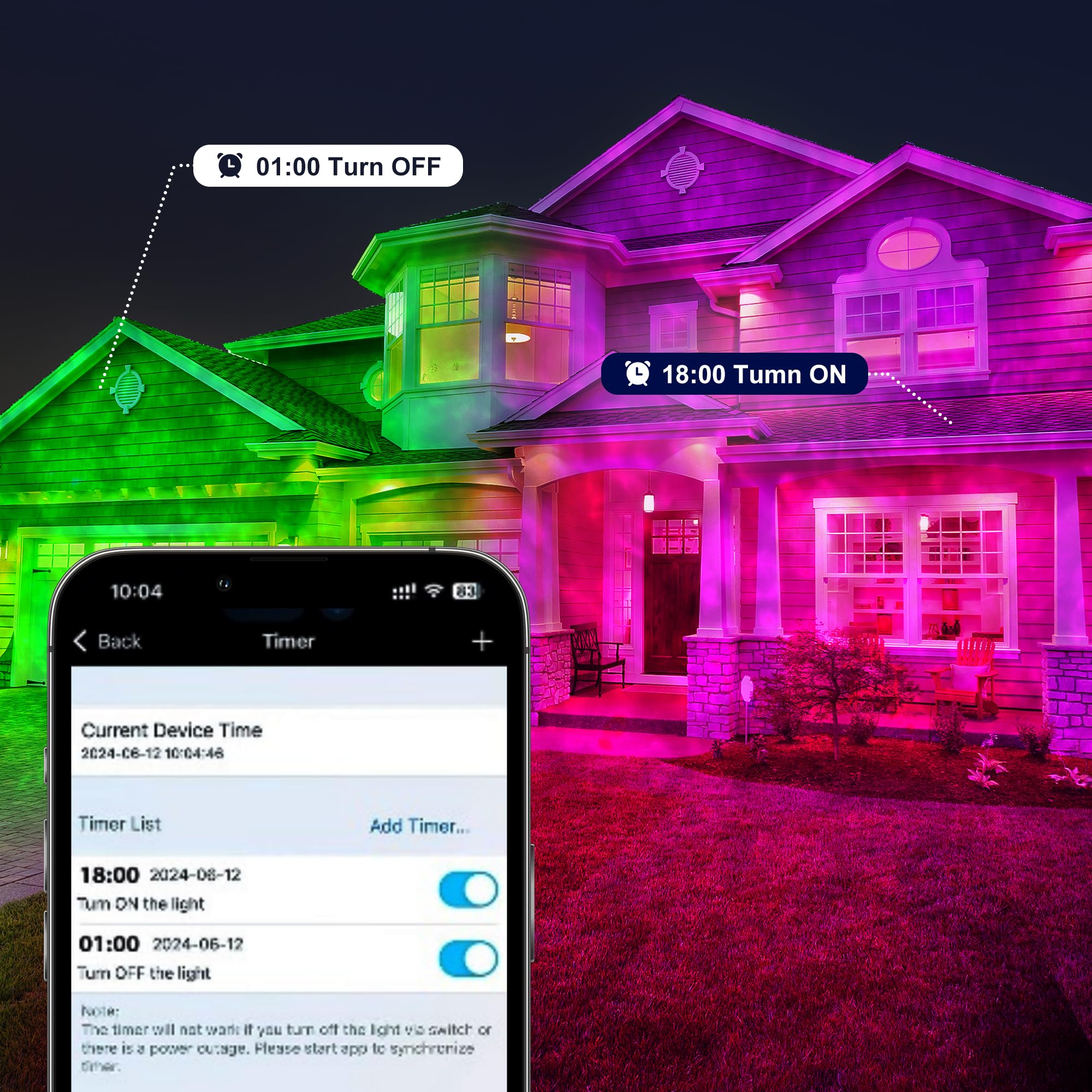 Smart-WLAN Wasserwellen-Projektorlampe, 16M Farben