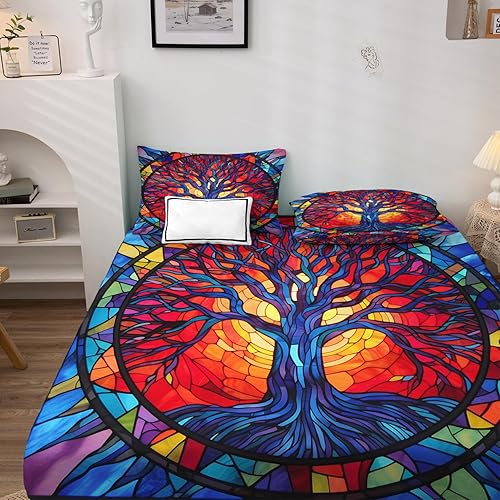 Miniatura 9 de Sábanas de calavera tamaño Queen, sábanas y fundas de almohada con patrón de esqueleto gótico, bolsillo profundo de 16 pulgadas, juego de sábanas