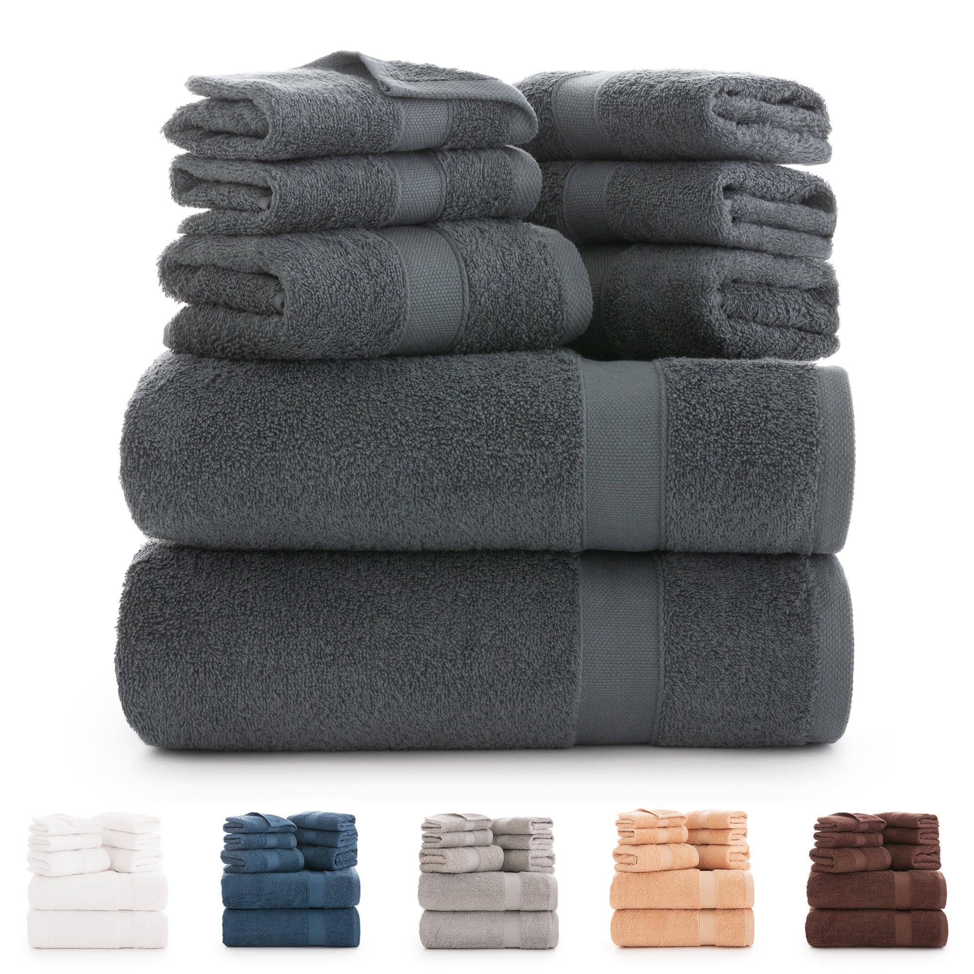 Todocama Lot de 8 Serviettes de Bain 100% Coton Extra Douces