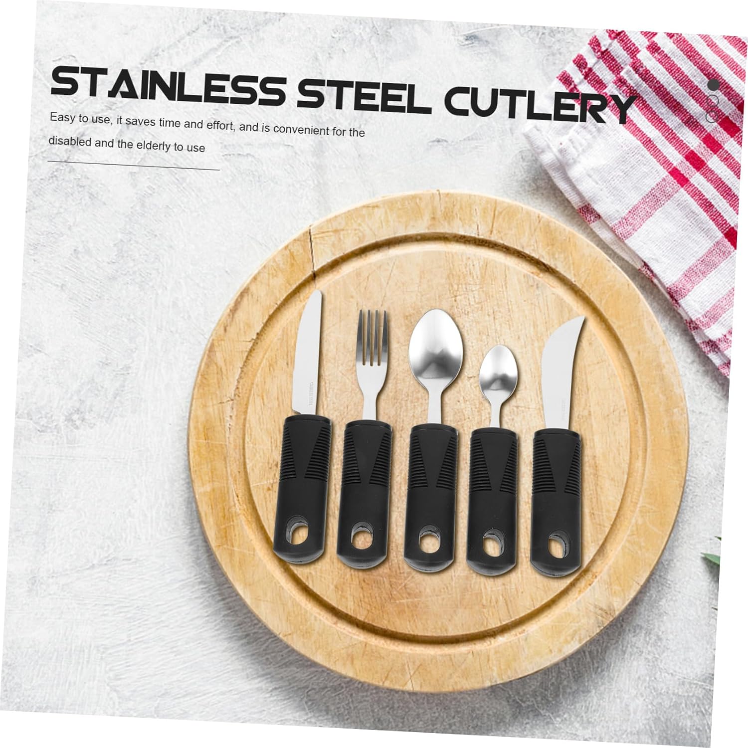 CALLARON Elderly Adaptive Utensils Shake Silverware Dishwasher Safe Matte Weighted Silverware