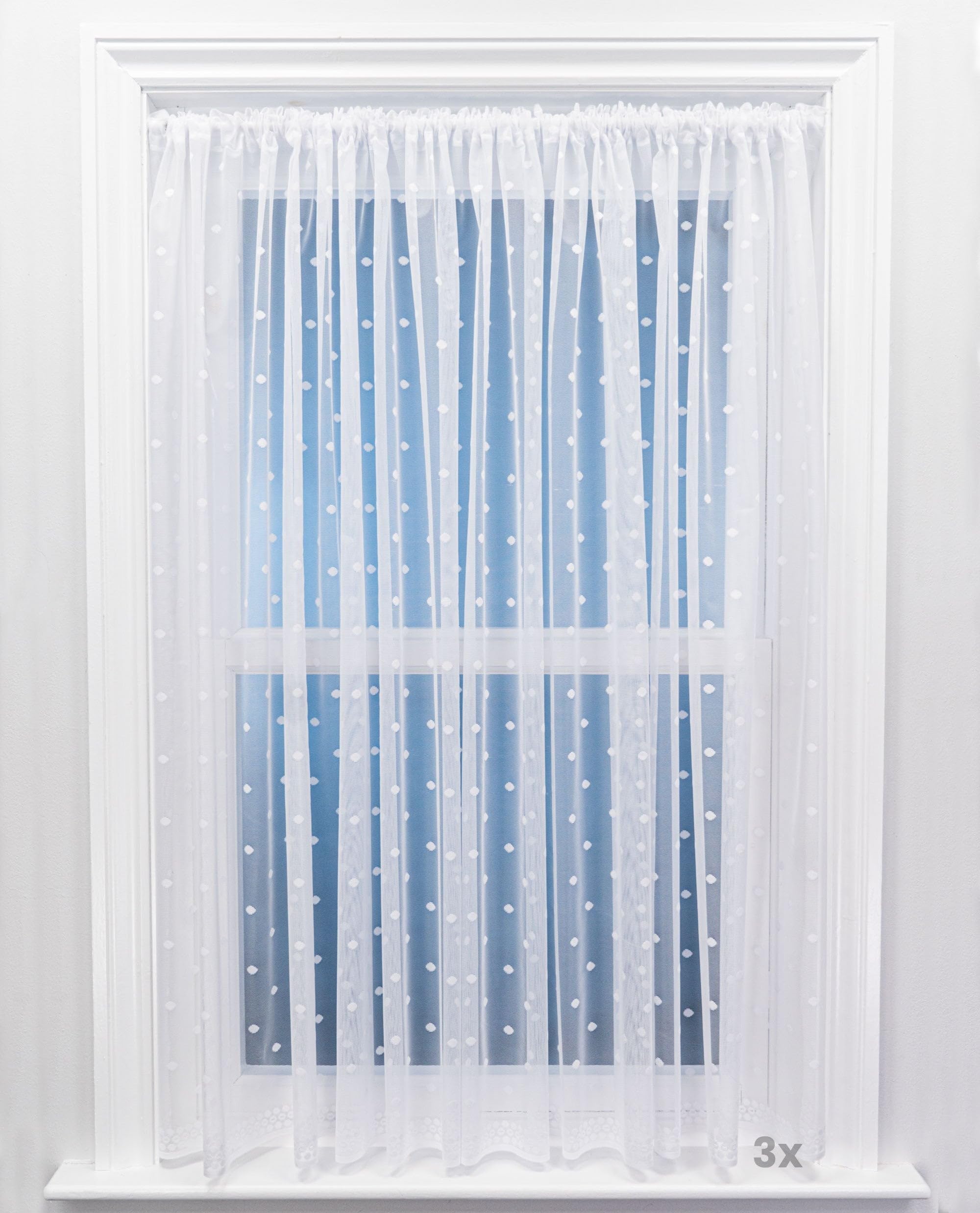 Dots White Net Curtain