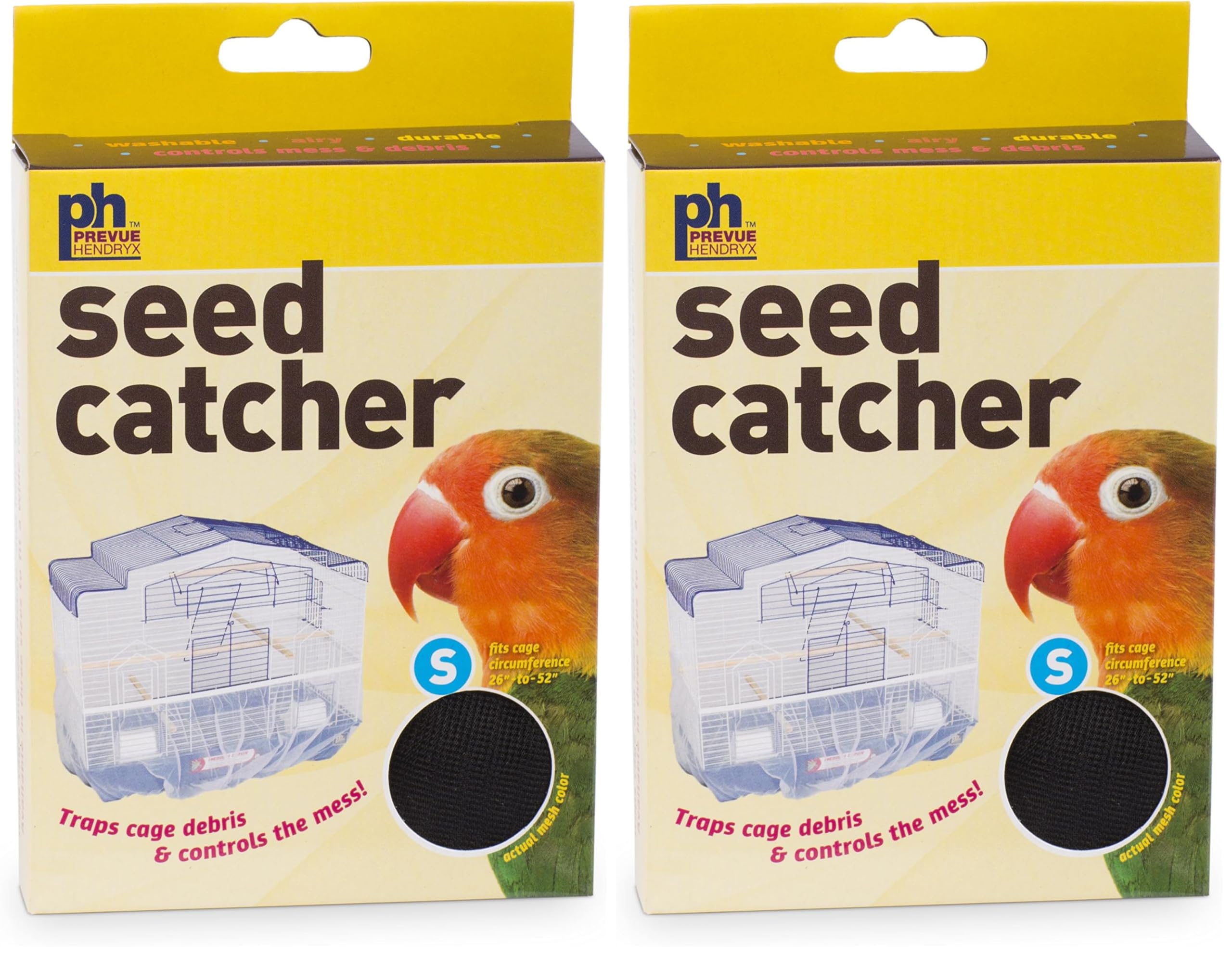 Prevue Pet Products 820B Mesh Bird Seed Catcher, Black, Small/7" (Pack of 2)
