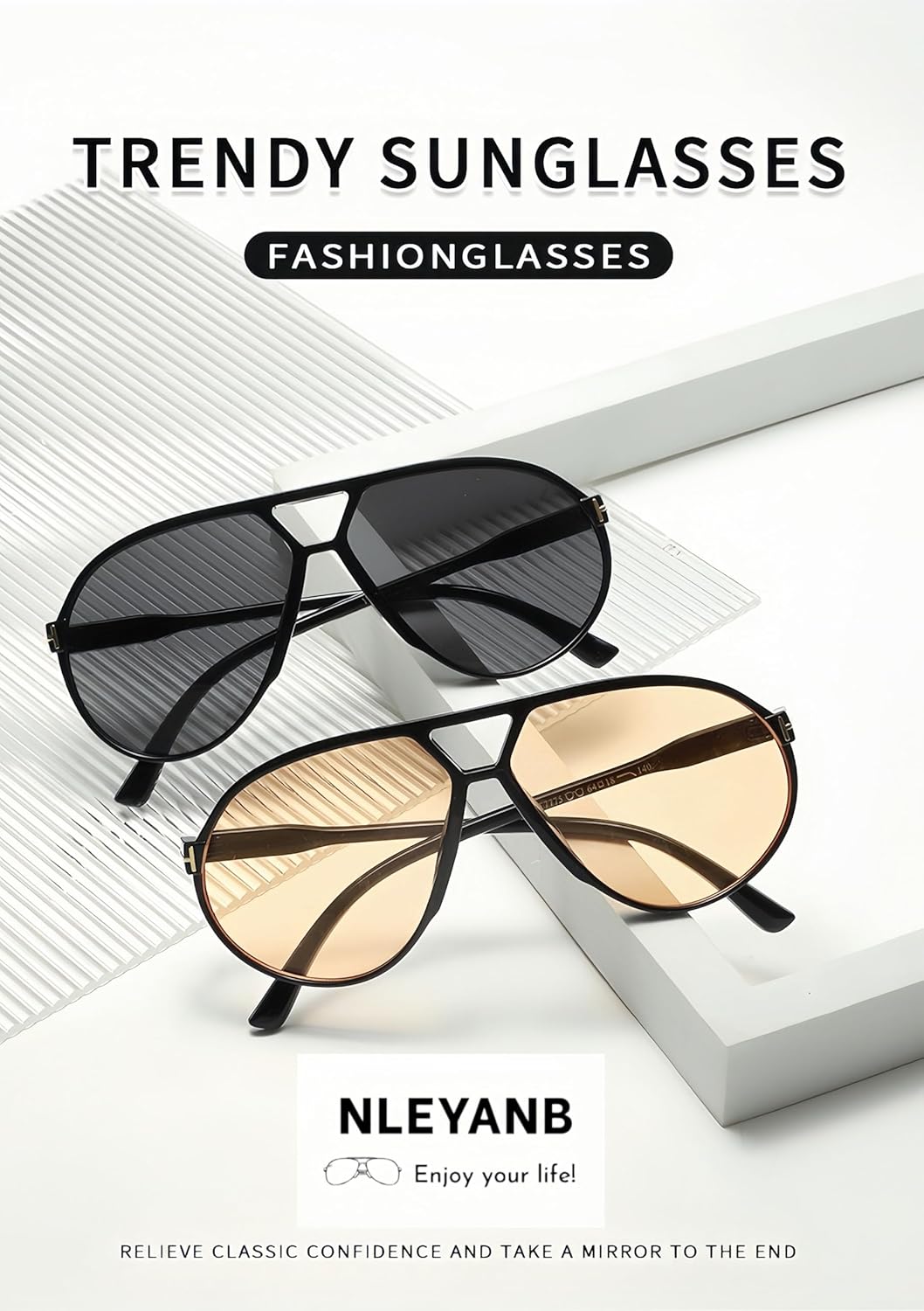 3-Pack Oversized Aviator Sunglasses, Trendy Retro UV400 Protection Unisex (Women & Men) Bulk Summer Accessories - Image 9