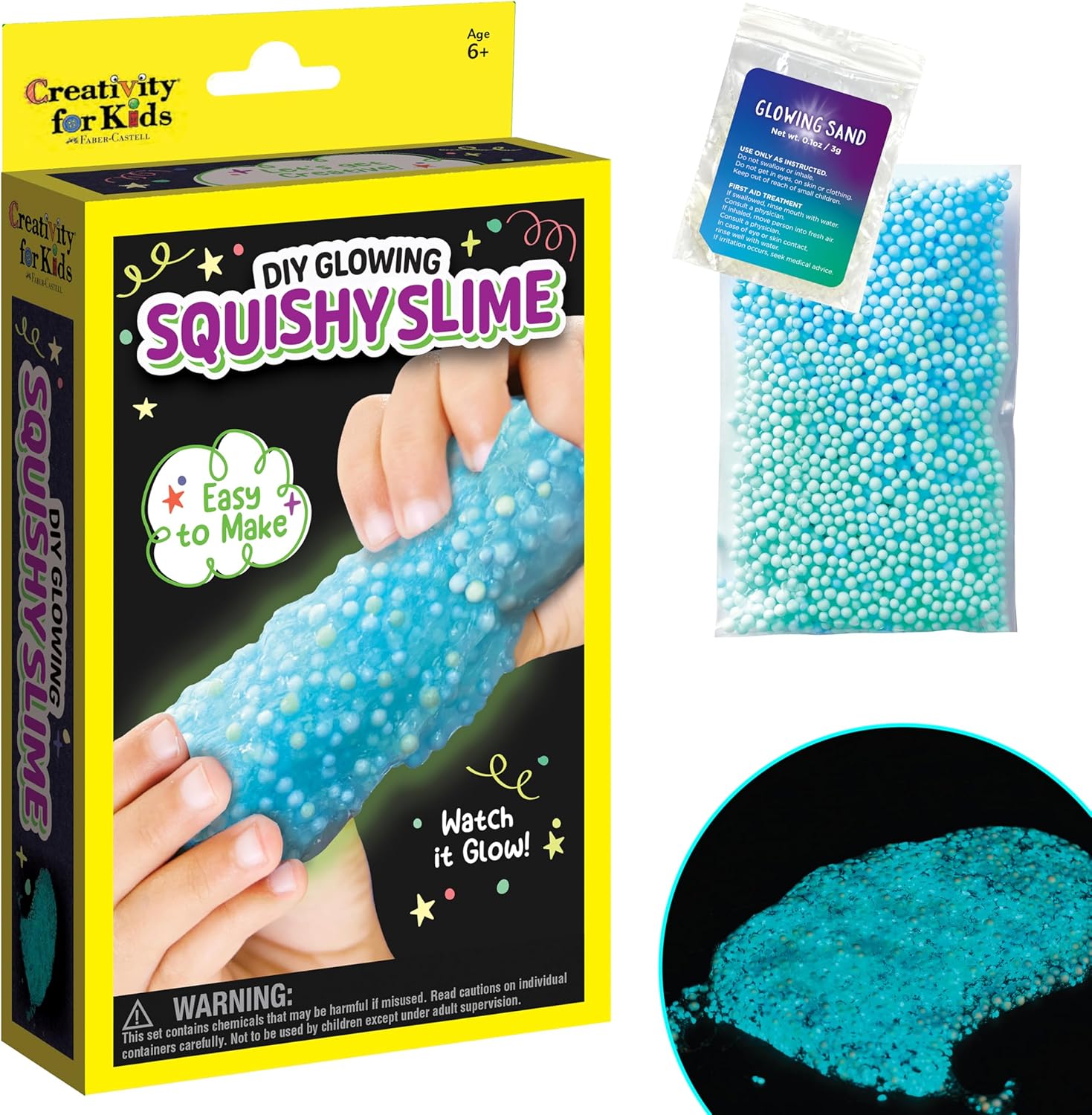 Creativity for Kids DIY Glowing Squishy Slime Kit | Hands-On STEM Activity & Sensory Toy | Mix, Stretch & Glow Mess-Free Fun | Great Gifts & Easter Basket Stuffers for Kids (Ages 6+)