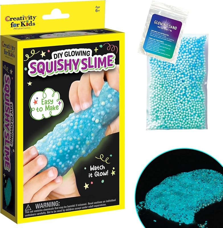 DIY Glowing Squishy Slime Kit | Hands-On STEM Activity & Sensory Toy | Mix, Stretch & Glow Mess-Free Fun | Great Gifts & Summer Fun Crafts (Ages 6+)