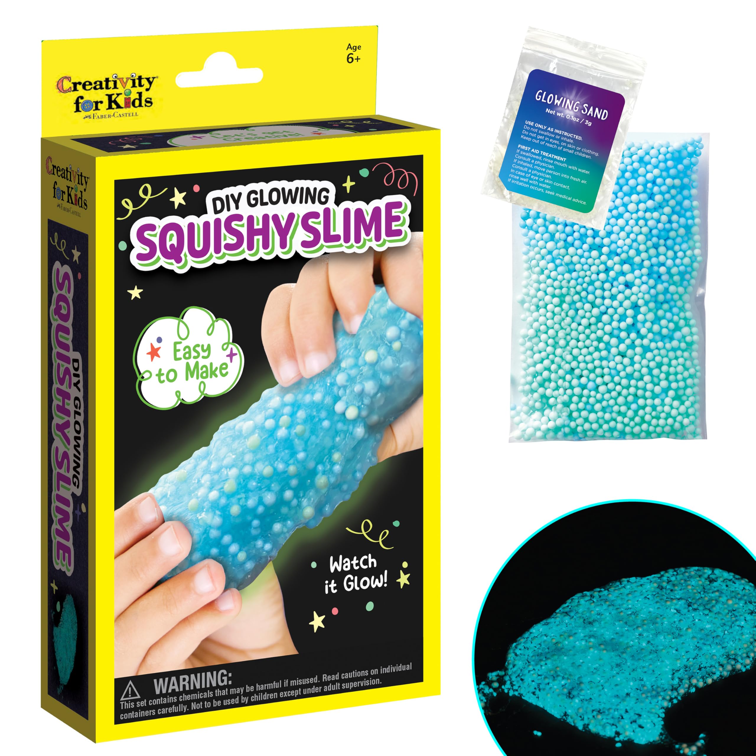 DIY Glowing Squishy Slime Kit | Hands-On STEM Activity & Sensory Toy | Mix, Stretch & Glow Mess-Free Fun | Great Gifts & Easter Basket Stuffers for Kids (Ages 6+)