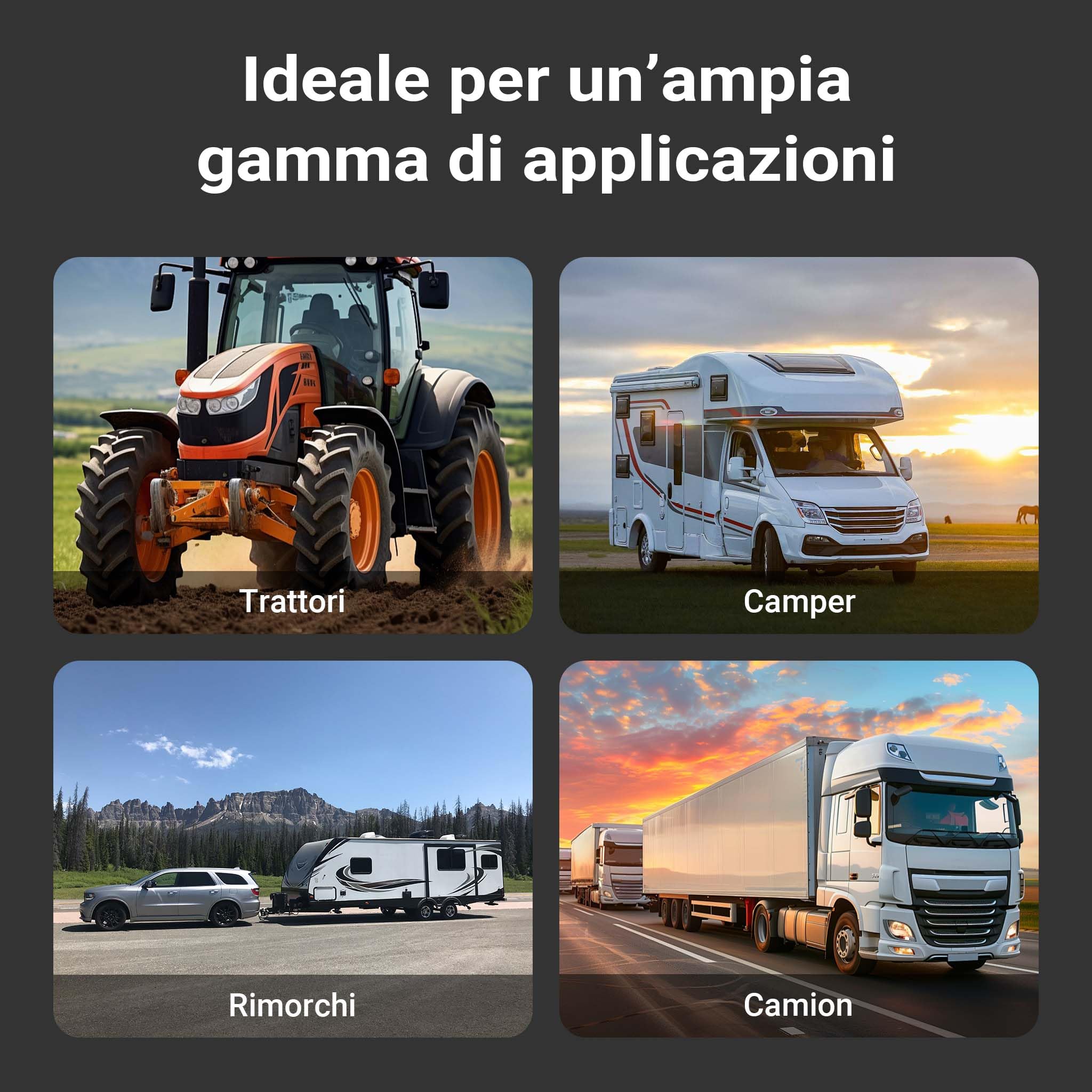 Wiltec Set di luci posteriori per rimorchio 12 pezzi Spina 13 poli Cavo da 5 m Marchio di omologazione E