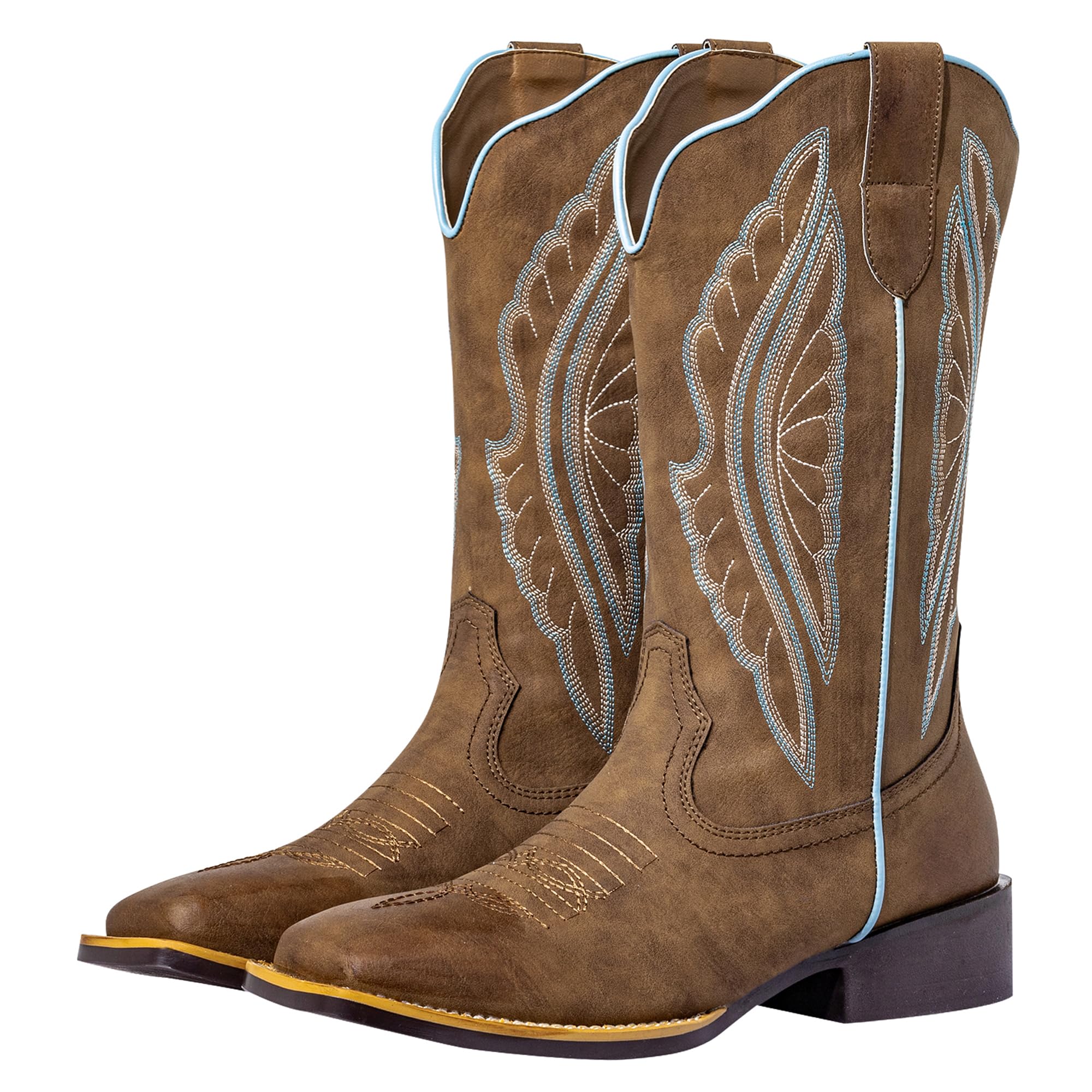 SheSole Square Toe Cowboy Boots For Women Wide Calf Ladies Fashion Western Cowgirl Boots