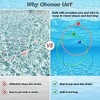 Vista 2 de Jasonwell Juguetes de piscina, anillos de buceo, 28 piezas, juego de piscina, juguetes de buceo con anillo de buceo, tesoros submarinos, bandidos