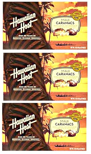 Hawaiian Host Value Pack Nueces de Macadamia Caramacs Maui 3 Cajas