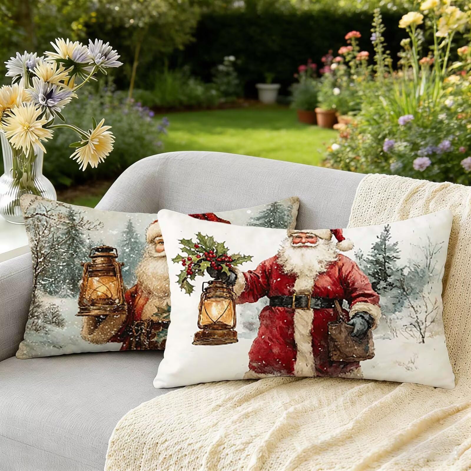 Coussin extérieur imperméable 40x80 pour décorer le canapé du jardin pendant l'hiver