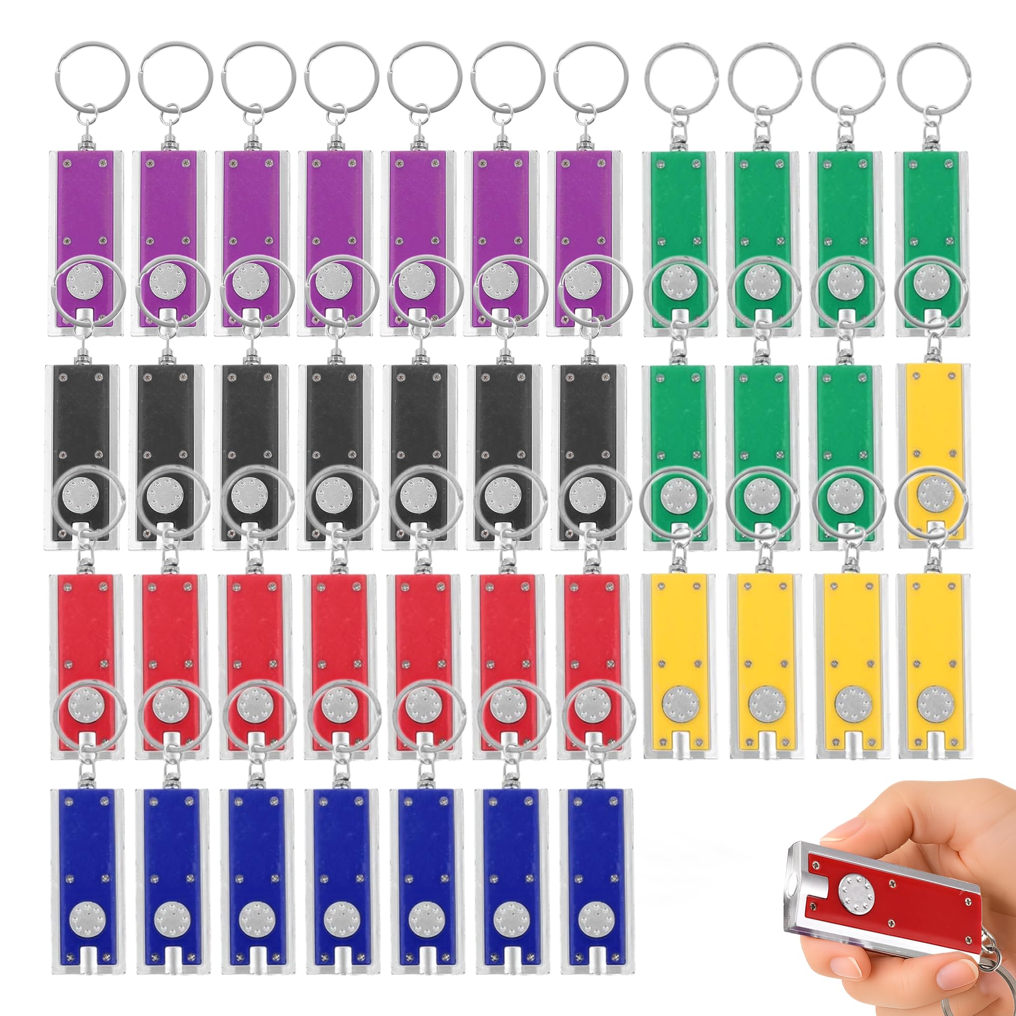 42 szt. Mini latarka, brelok, luzem, kolorowe, małe, przenośne światła LED, ultralekka latarka, brelok do kluczy na kemping, sprzęt do aktywności na świeżym powietrzu, prezenty