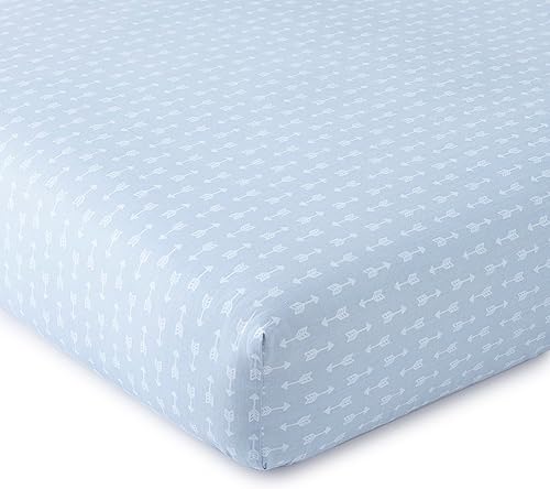 Levtex Baby - Sábana bajera para cuna Trail Mix - Se adapta a colchones estándar de cuna y niños pequeños - Flechas - azul y blanco - Accesorios