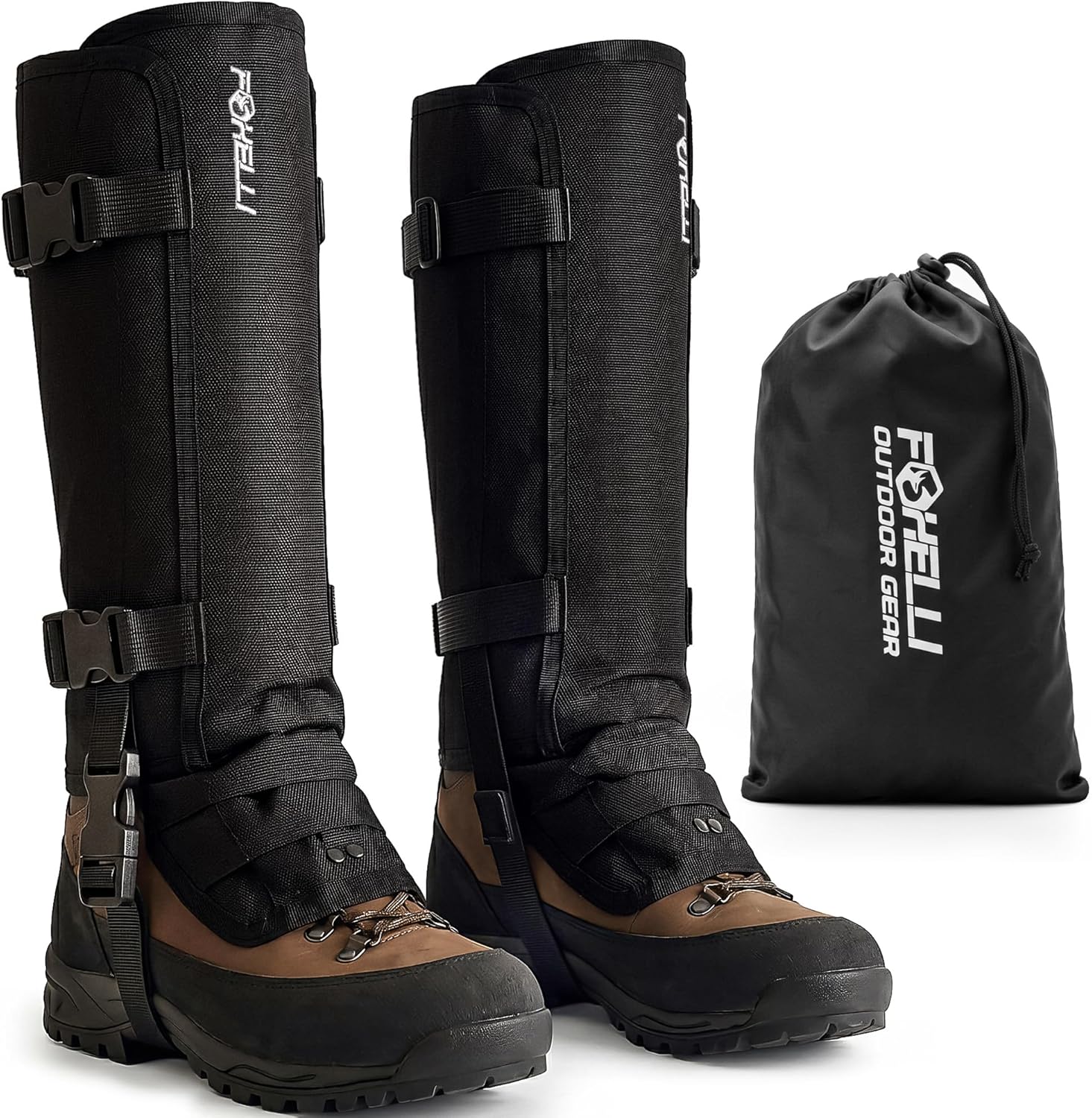 Foxelli Snake Gaiters for Men & Women – Durable Snake Protection Leg Guards, Adjustable Lower-Leg Protection for Hunting, Hiking, Ranch Work & Rugged Outdoor Terrain