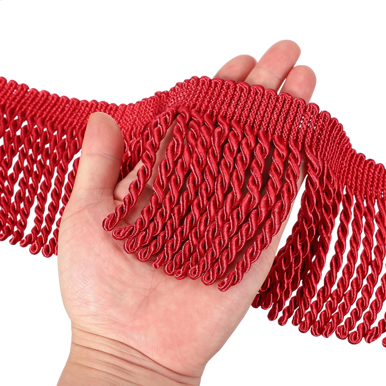 Frange rouge vin 10,2 cm pour réparer un canapé abîmé et customiser vos vêtements