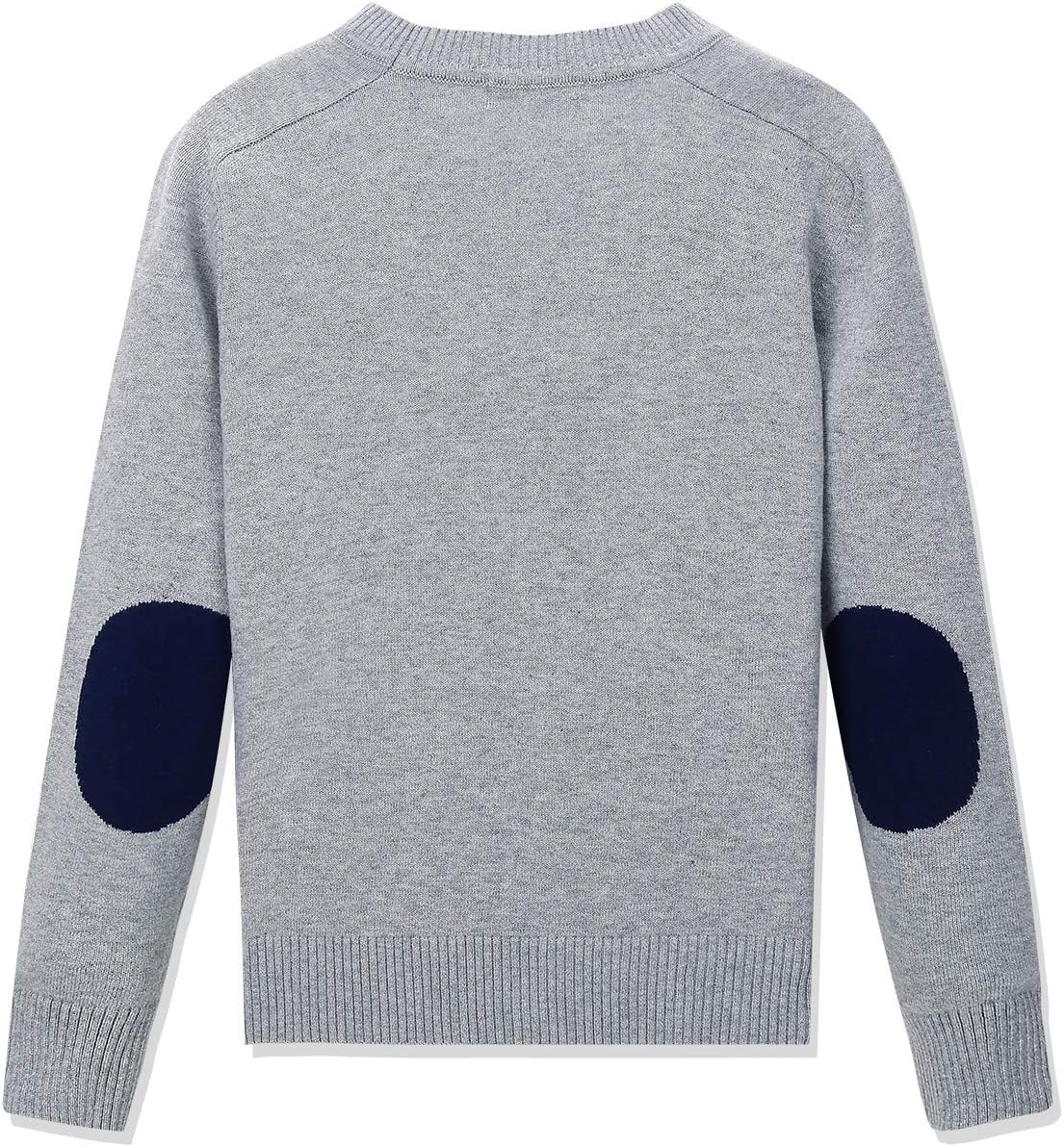 CUNYI Boys' Button-up Cardigan with Elbow Patches V-Neck Cotton Knit Sweater Casual Outerwear - Image 2