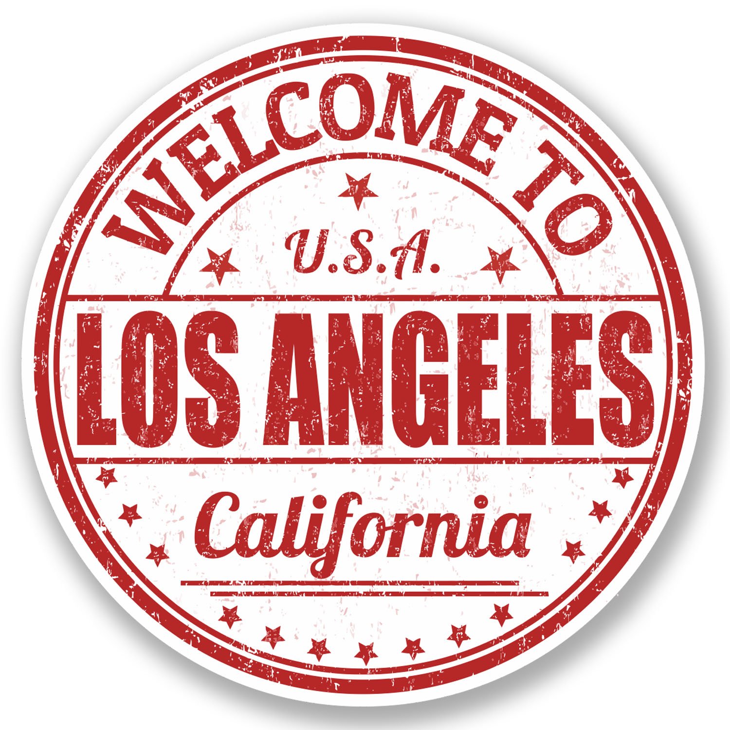 Destinationvinyl Multi 2 X 10Cm Los Angeles California Usa Vinyl Sticker Bike Laptop Travel Tag #5217 (10Cm X 10Cm)