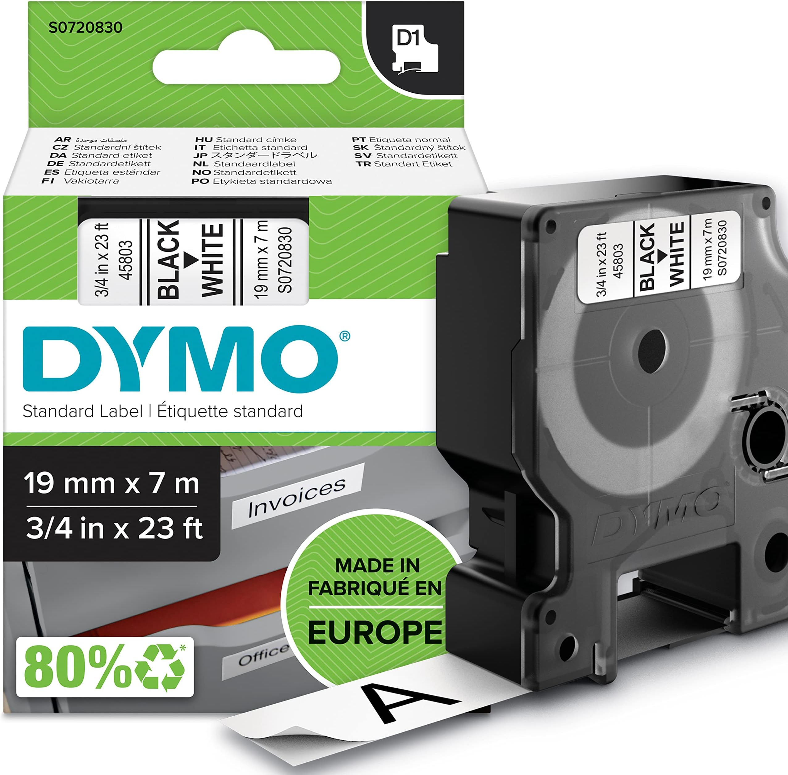 ANTHO Dymo D1 étiquettes Autocollantes, Impression En Noir Sur Fond Blanc, 12 Mm X 7 M, Pour - Prix Pas Cher | CI