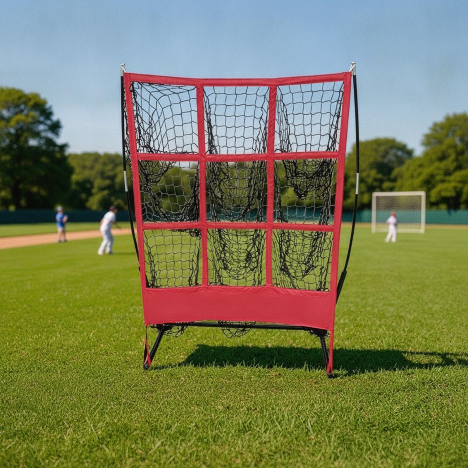 Red Béisbol con 9 Secciones Portátil Bateo Resistente para Entrenadores, Jardín
