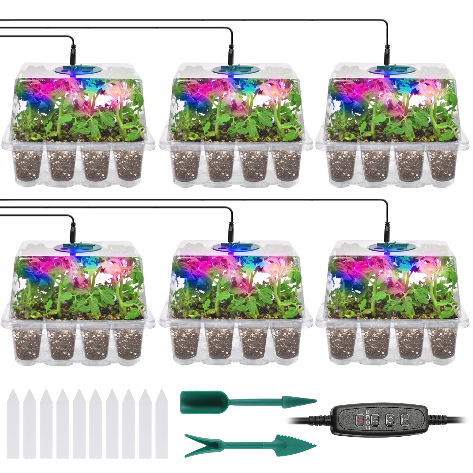 Adawook Seed Starter Trays with Grow Lights