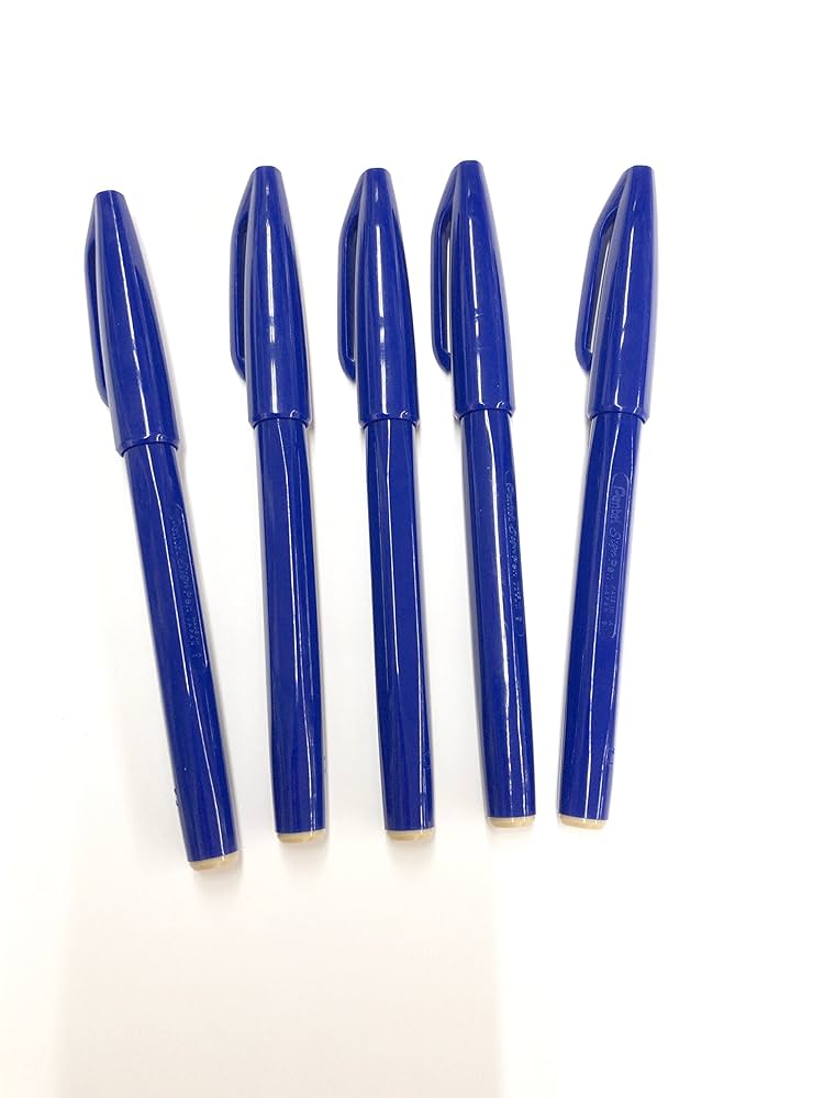 Amazon | ぺんてる サインペン 青 5個セット | 油性 | 文房具