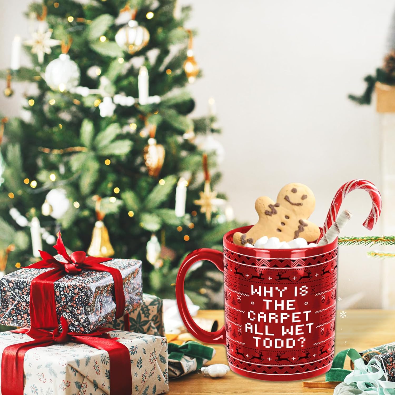 Christmas Vacation Merch Gifts, Funny Holiday Coffee Mug, 11oz Double-sided Christmas Vacation Drinking Cup, Holiday Party Cups for Table Decor, Novelty Xmas White Elephant Gag Gifts for Women Men - Image 6