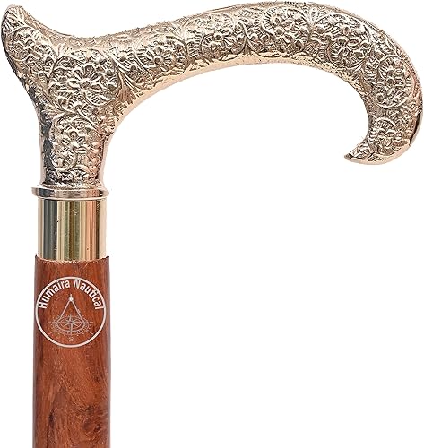 Miniatura 2 de Humaira Nautical Bastones Derby y bastones con mango de latón, regalo asequible decorativo de madera, declaración de moda para