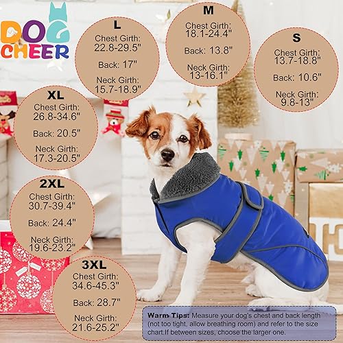 Miniatura 8 de Dogcheer Abrigo para perro, chaqueta de Navidad para perro, abrigo de invierno impermeable para clima frío, chaqueta de invierno reflectante para