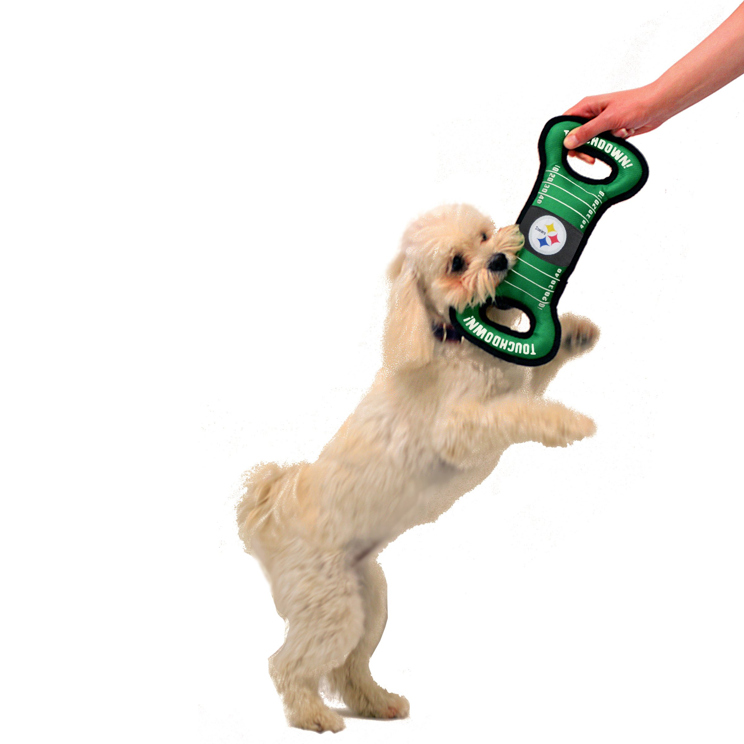 Pets First NFL Football-Hundespielzeug mit Squeaker –, zum Tauziehen, mit, 32- und Sie