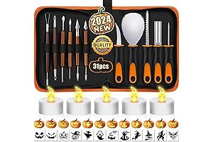 Halloween Pumpkin Carving Kit with Stencils and Tools