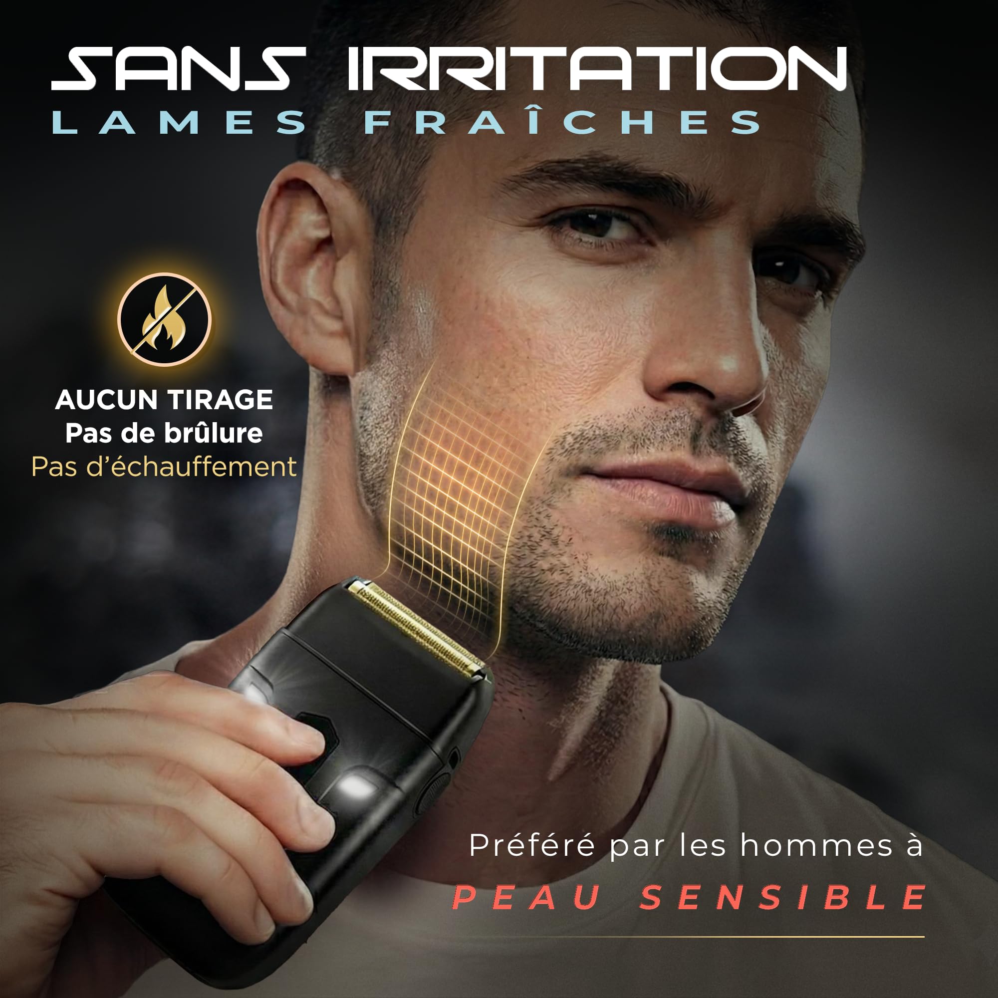 Fagaci Rasoir Homme, Rasoir à Grille Barbier 8500 RPM Sans Irritation | Zéro irritation, doux pour les peaux sensibles, Coupe nano-close de la mâchoire au cou, Couple élevé pour un poil épais