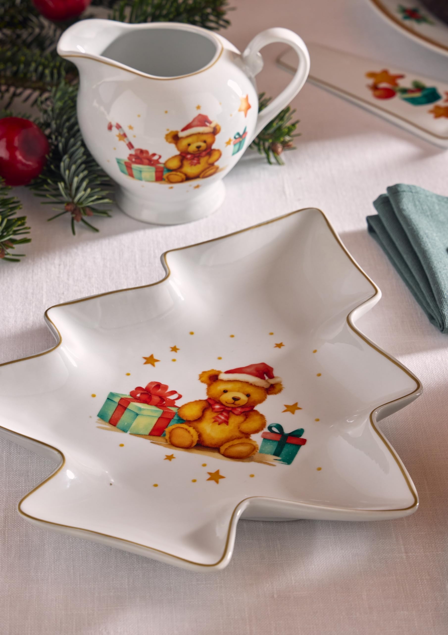 Tognana, Confezione Lattiera + Zuccheriera Christmas Fairy Tale, Porcellana, Multicolor