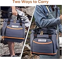 Vista 6 de Estuche de transporte de viaje de doble capa para Jackery Explorer 500 – Bolsa de almacenamiento portátil de estación de energía con fondo duro Gris