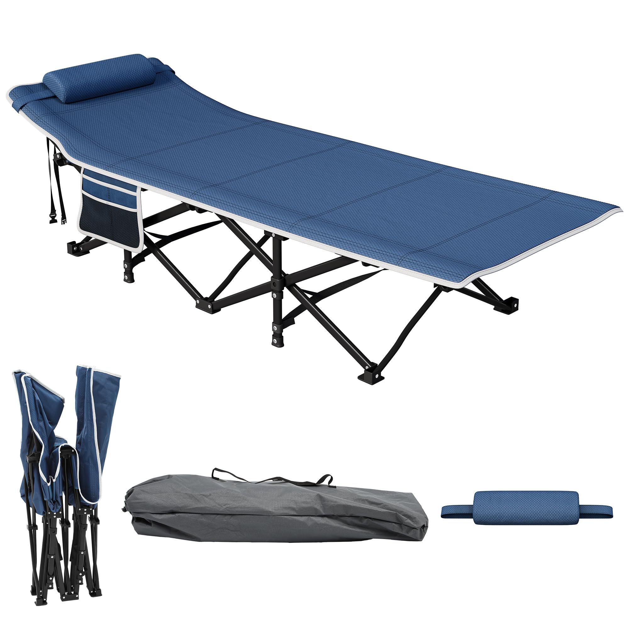YITAHOME Feldbett Klappbar Campingbett 260 kg Traglast Blau