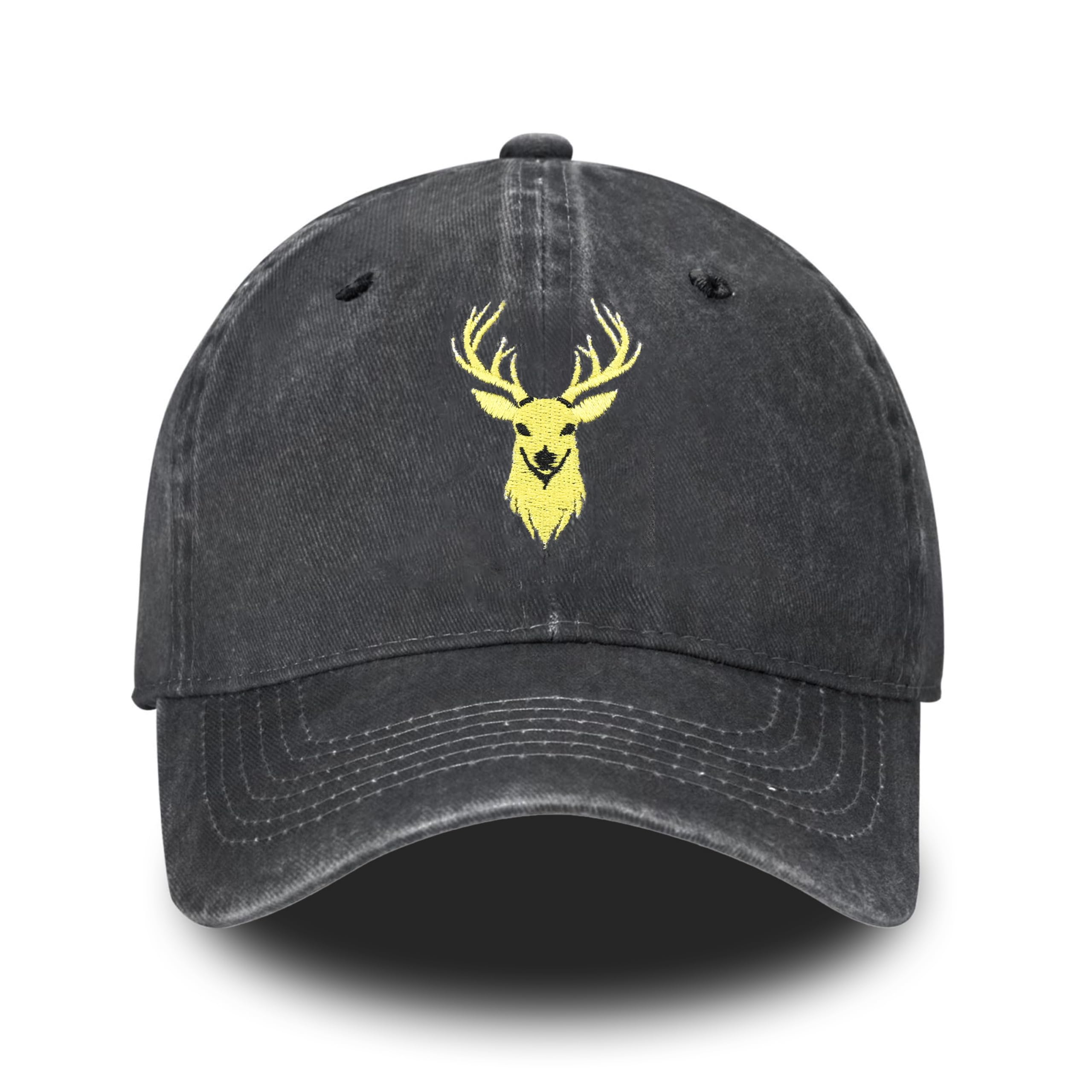 Embroidered Baseball Cap Adjustable Vintage Washed Distressed Denim Baseball Hat for Women Men