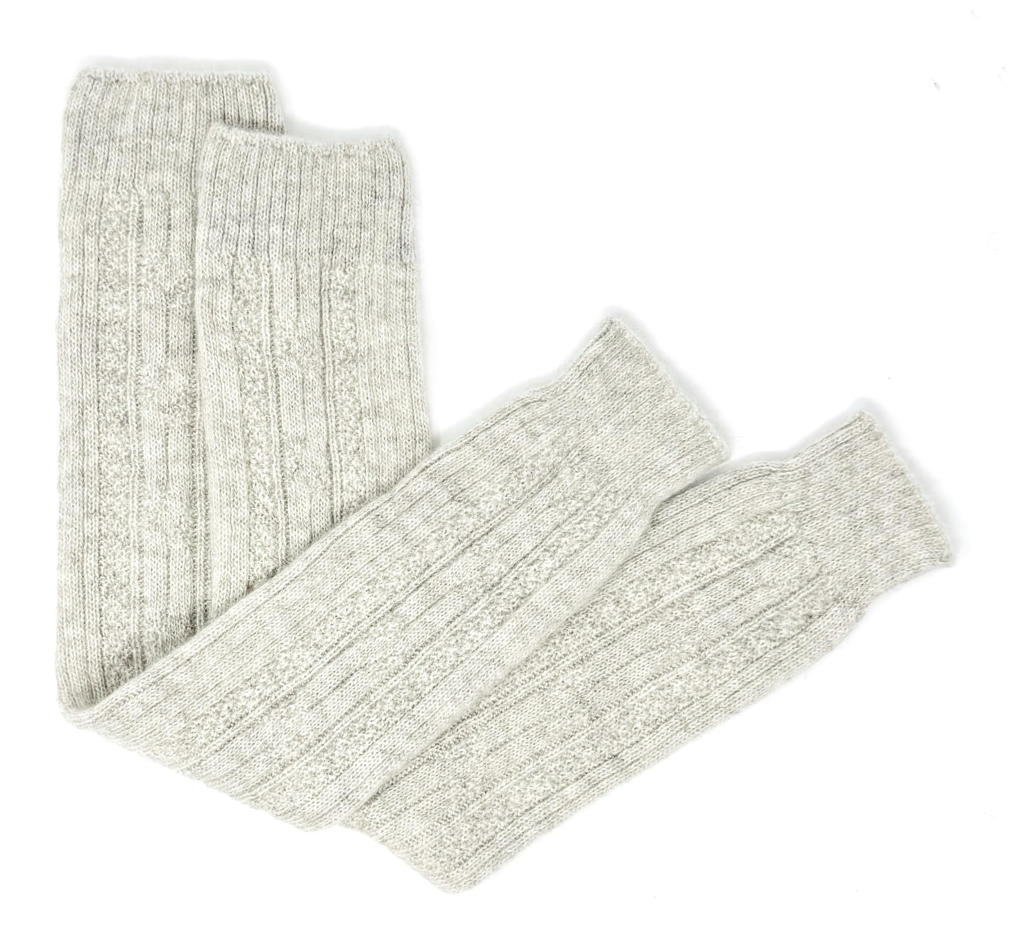 Zayas Chic House Organic Wool Leg Warmers Calf Sleeves Dye-Free Mongolian Sheep Wool Calf Ankle Wrap