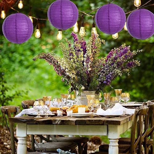 Miniatura 103 de BEISHIDA Faroles de papel blanco de 12 pulgadas decorativos chinos/japoneses colgantes redondos de papel para cumpleaños, bodas, Navidad, novia