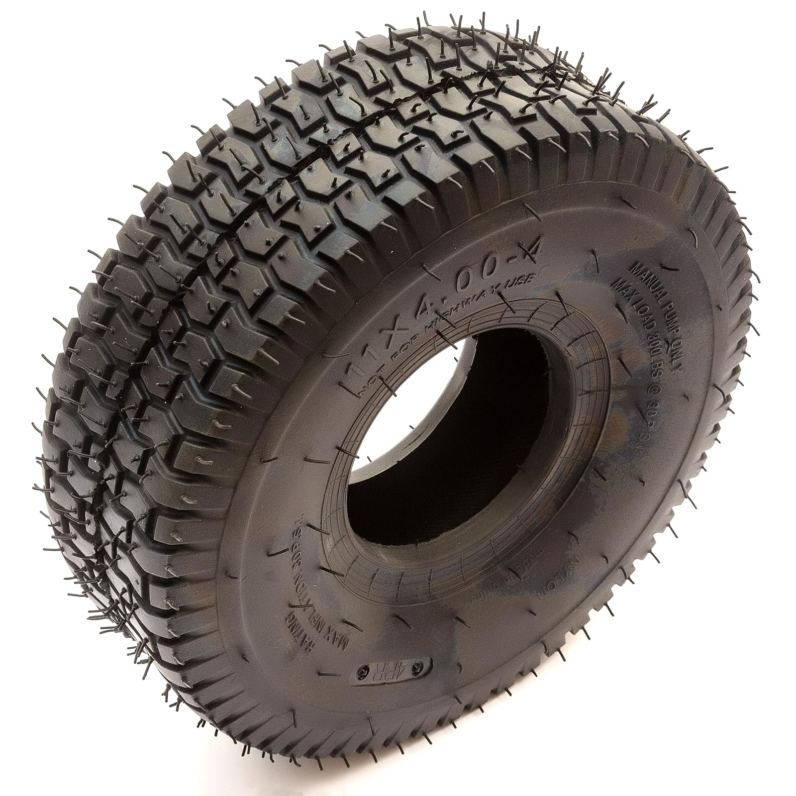 Generic Tyre 11x4.00-4 Ride On Lawn Mower 4 Ply Grass Safe Turf Tread Tubeless, 40674
