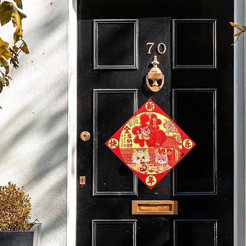 Miniatura 5 de BESTOYARD Pegatina de pared con personaje de la bendición del año nuevo del dragón 2024 Fu Festival de primavera, decoración de año nuevo chino para